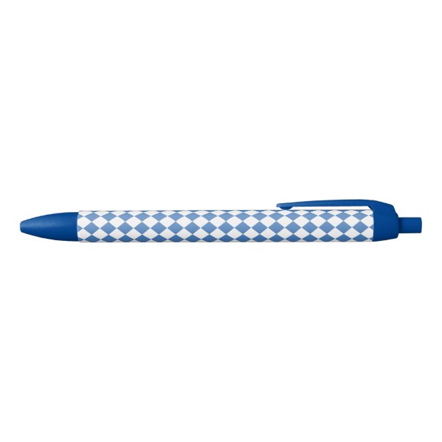 Caneta Azul Blue White Checker Diamond Pattern (parte de cima)