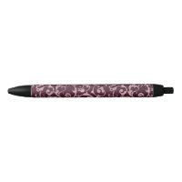 Borgonha & Rosa Dourado Rosa Damask Elegante Glamo