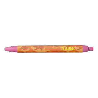 Caneta Azul Camuflagem Laranja Escola Amarelo NOME Crianças Av