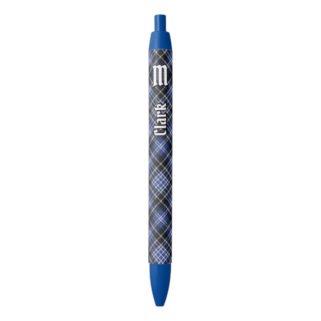 Caneta Azul Clan Clark Tartan (Frente Vertical)