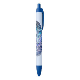 Caneta Azul com Pena