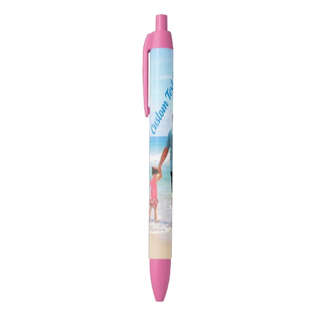 Caneta Azul Create Your Own Photo Pen Gift Personalized Text (Topo (Vertical))