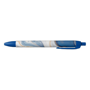 Caneta Azul Design Marinho Marble