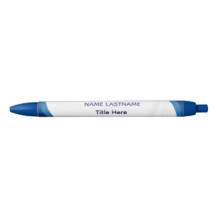 Caneta Azul Elegante nome personalizado branco & Azul
