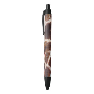 Caneta Azul Faux African Giraffe Hair on Black Escrevendo Cane