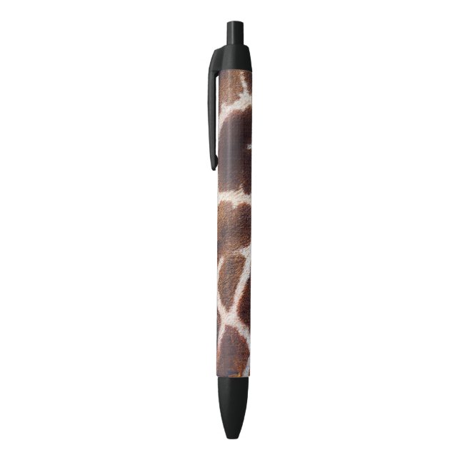 Caneta Azul Faux African Giraffe Hair on Black Escrevendo Cane (Topo (Vertical))