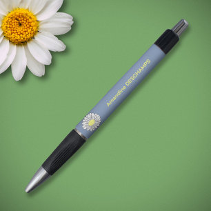 Caneta Azul-flor-margarida botânica