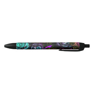 Caneta Azul Flores Florais Glamour Ousado Mundo das Trevas