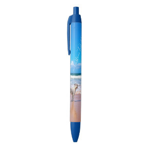 Caneta Azul Foto e texto personalizados - seu próprio Design