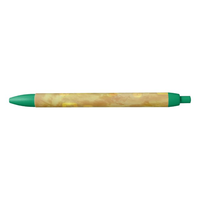 Caneta Azul Fun Festive Modern Chic Yellow Geometric (Frente)