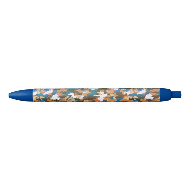 Caneta Azul High-contrast Urban Digital Camouflage Pattern  (Frente)