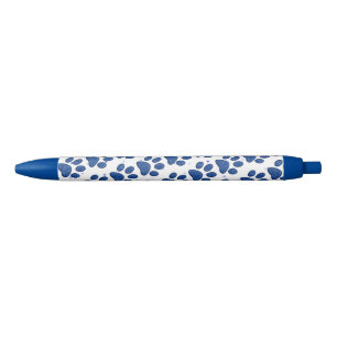 Caneta Azul impressão em pata cintilante - azul