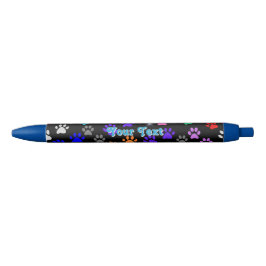 Caneta Azul Impressões de patas de cachorro personalizáveis 