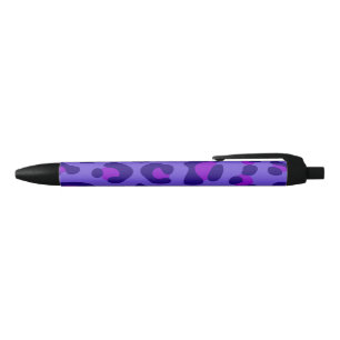Caneta Azul Leopardo Roxo Elétrico