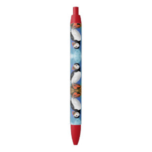 Caneta Azul Linda pintura de pássaros do Atlântico Puffin Mi
