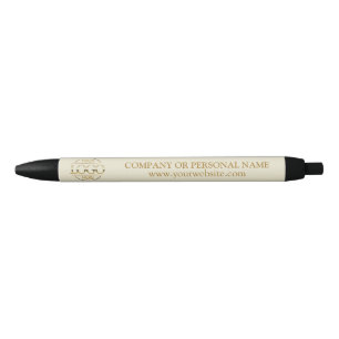 Caneta Azul Logotipo Empresarial Personalizado Bege Profission