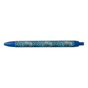 Caneta Azul Mística do Sapo azul no boque azul