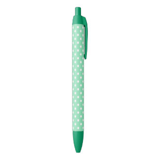 Caneta Azul Na moda Mint Green White Dotic Modelo Clássico Pon