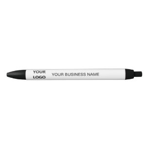Caneta Azul Nome e logotipo personalizados da empresa - Branco