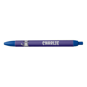 Caneta Azul Nome Personalizado do Lobo de Halloween Cute