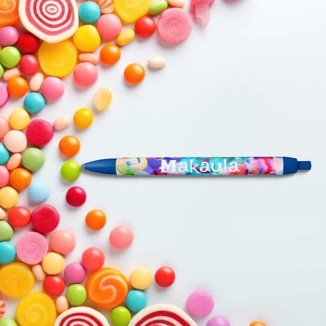 Caneta Azul Notação musical Pop de cor monograma (Criador carregado)