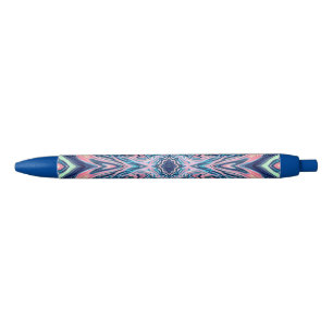 Caneta Azul padrão de ágata de coral oceânico