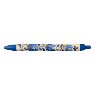 Caneta Azul Padrão de bordado húngaro, "Matyó"