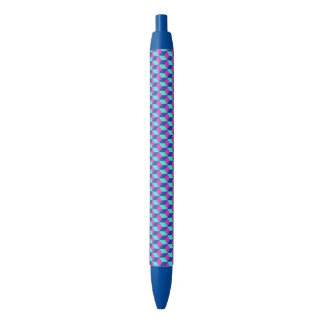 Caneta Azul Padrão de Cubo Geométrico