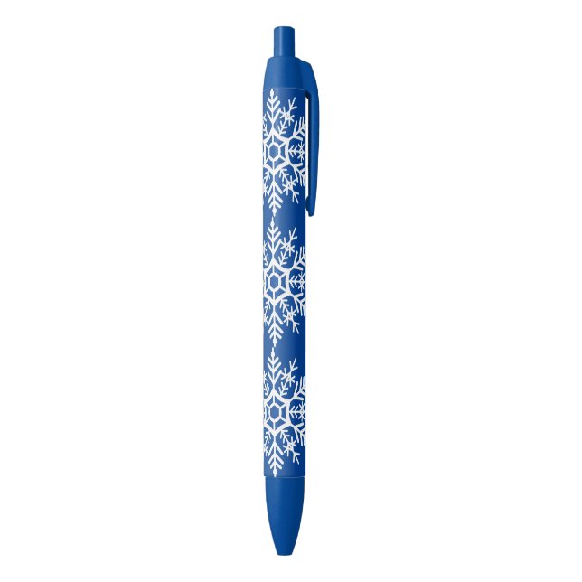 Caneta Azul Padrão de Floco de Neve (parte de inferior (Vertical))