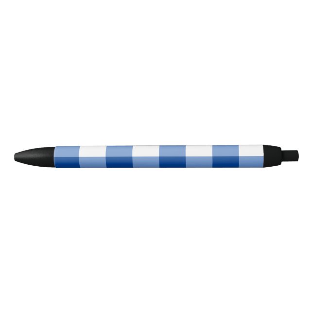 Caneta Azul Padrão de gingham azul (Frente)