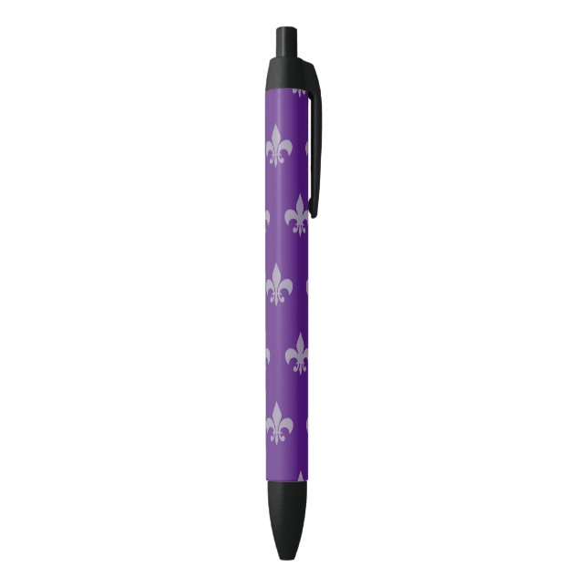 Caneta Azul Padrão Purple Fleur De Lis (parte de inferior (Vertical))