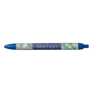 Caneta Azul Paperclipes Verdes Quirky Azul Personalizados