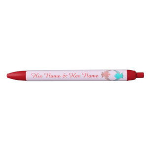 Caneta Azul Pássaros de Amor, Cor-de-Rosa e Azul, são Personal