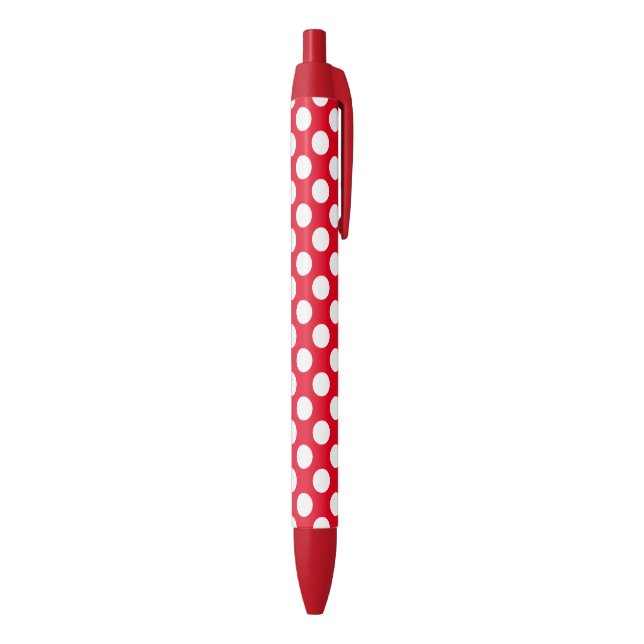 Caneta Azul Ponto Vermelho e Branco (parte de inferior (Vertical))