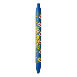 Caneta Azul Pow Comic Sound Effect Pattern