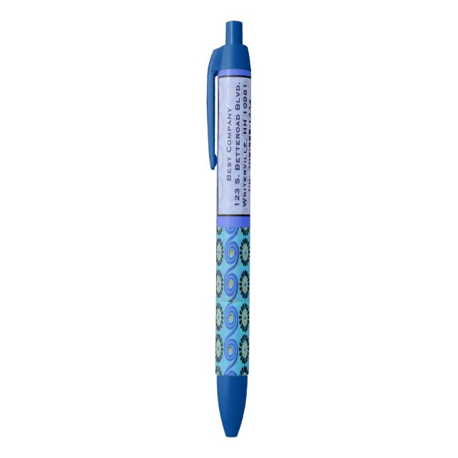 Caneta Azul Redemoinho e teste padrão do círculo personalizado (Topo (Vertical))