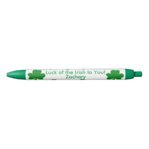 Caneta Azul Sete Shamrocks Lucky Irish PERSONALIZE NAME