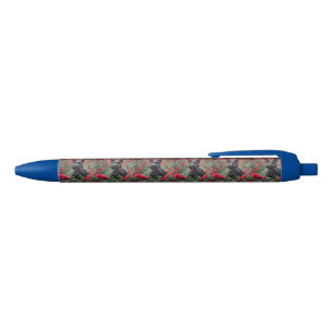Caneta Azul "Uma Rosa Vermelha para o Scottish Terrier Preto"