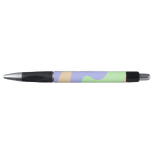 Caneta Azul verde mármore fluido boho negrito