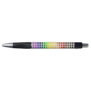 Caneta Bandeira do Orgulho Gay Colorida Xadrez Boho Excên