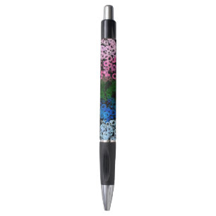 Caneta Bandeira do Orgulho Omniromântico Floral Fofo Retr