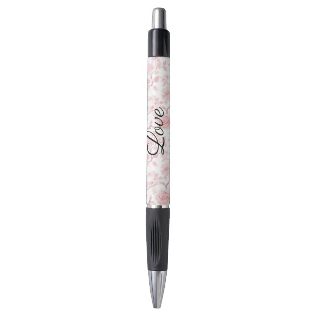 Caneta Belas Rosas Rosa Amor Floral (Frente Vertical)