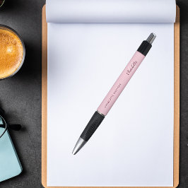 Caneta Blush rosa script nome monograma