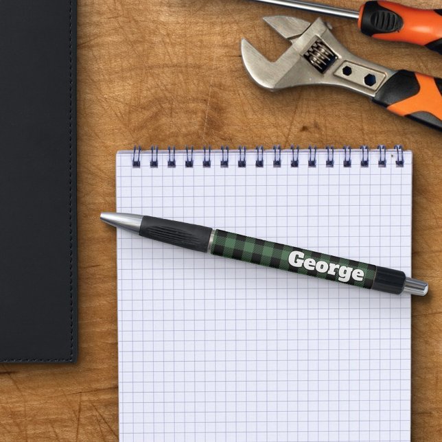 Caneta Bófalo Verde Cheque Bold Name Letras Grandes (Criador carregado)