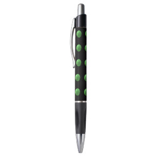 Caneta Boliches De Lado Verde A Preto,
