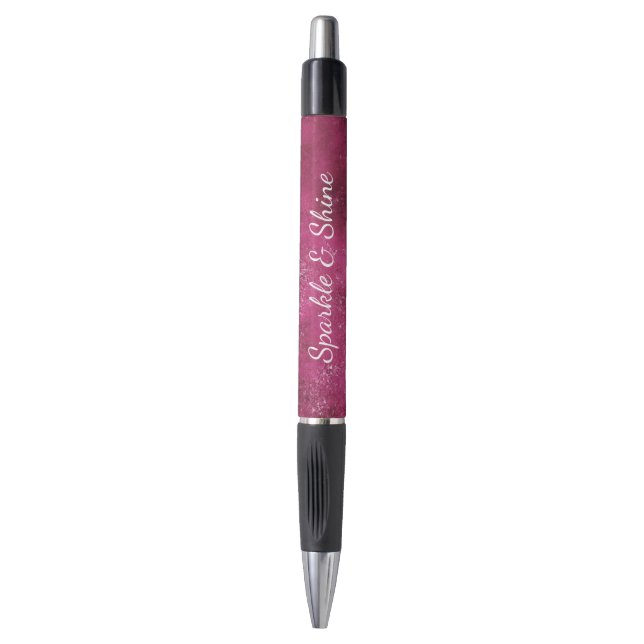 Caneta Brilhante Rosa Boysenberry com Brilho Faísca (Frente Vertical)