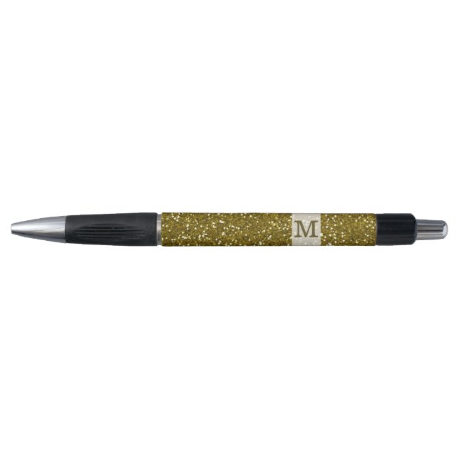 Caneta Brilho Dourado Monogrammed (Frente)