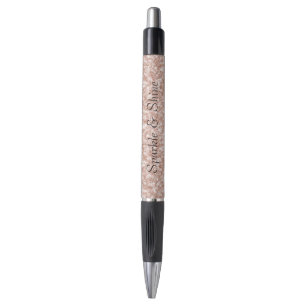 Caneta Brilho Rosa Bege Feminino