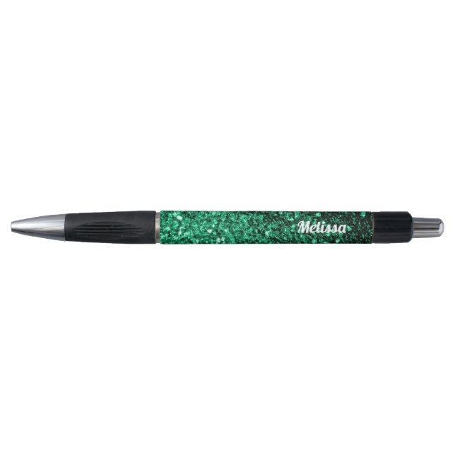 Caneta Brilho verde esmeralda Personalizar (Frente)
