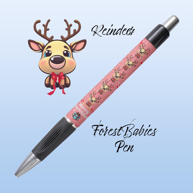 Caneta Brincadeira de Natal Reindeer Xmas Veado 🦌 Rosa ✨ (Criador carregado)